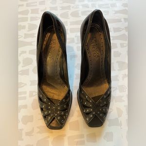 Franco Sarto Womens Black Wedge Heels